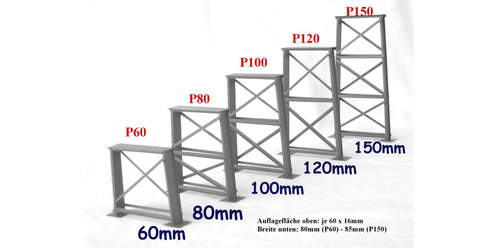 HA17250 P120 Spur H0 Brückenpfeiler, 120 mm, grau