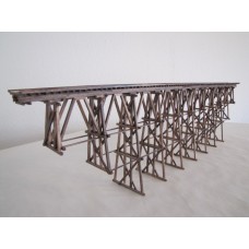HA55200 HO90 Gauge H0 Holzbrücke, dreistufig, gerade, mit 11 Stützen; 90,8 cm