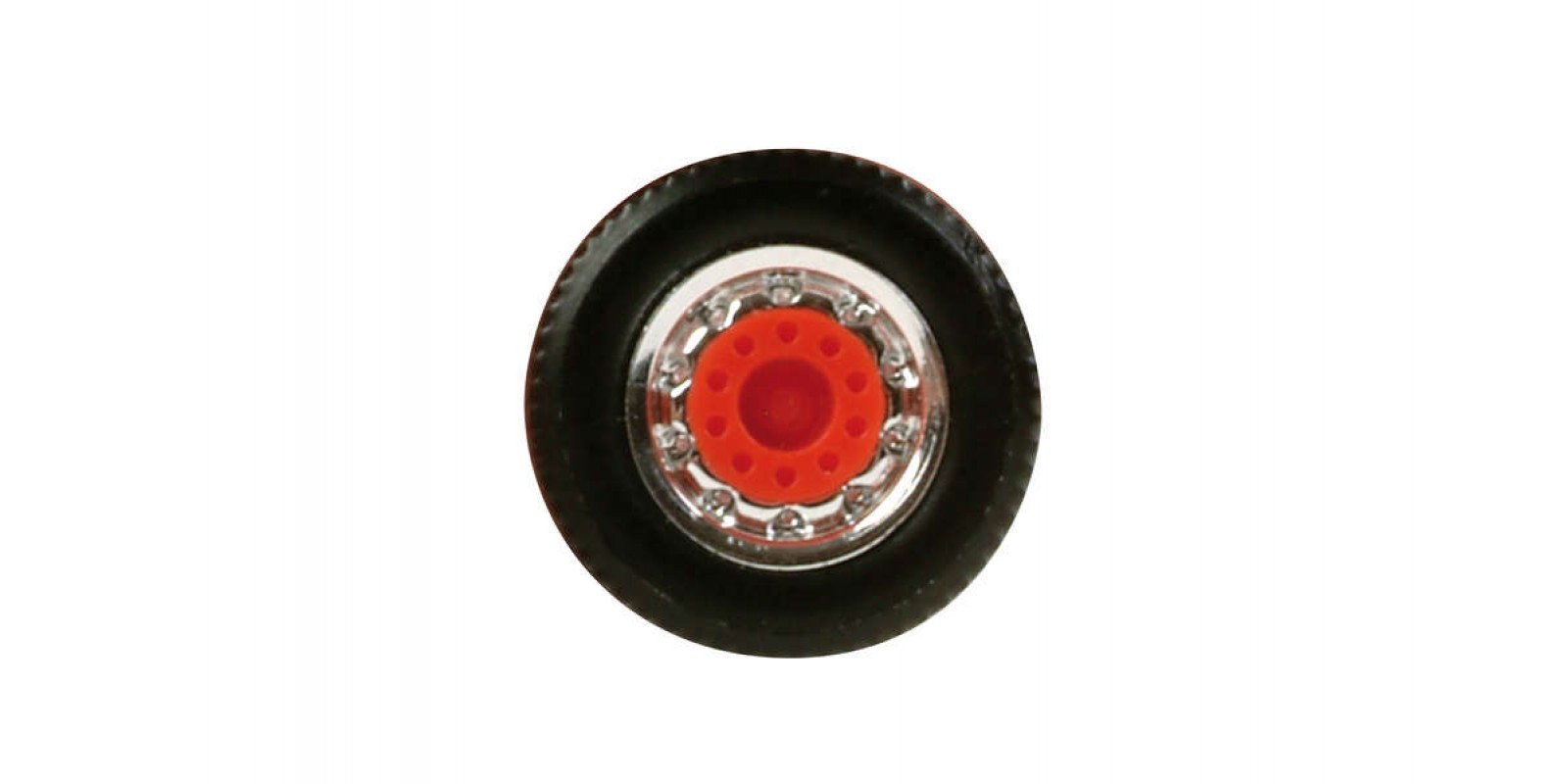 HR051996  WHEELSETS WIDE TIRES FOR TRUCK FRONT AXLE, CHROME / RED
