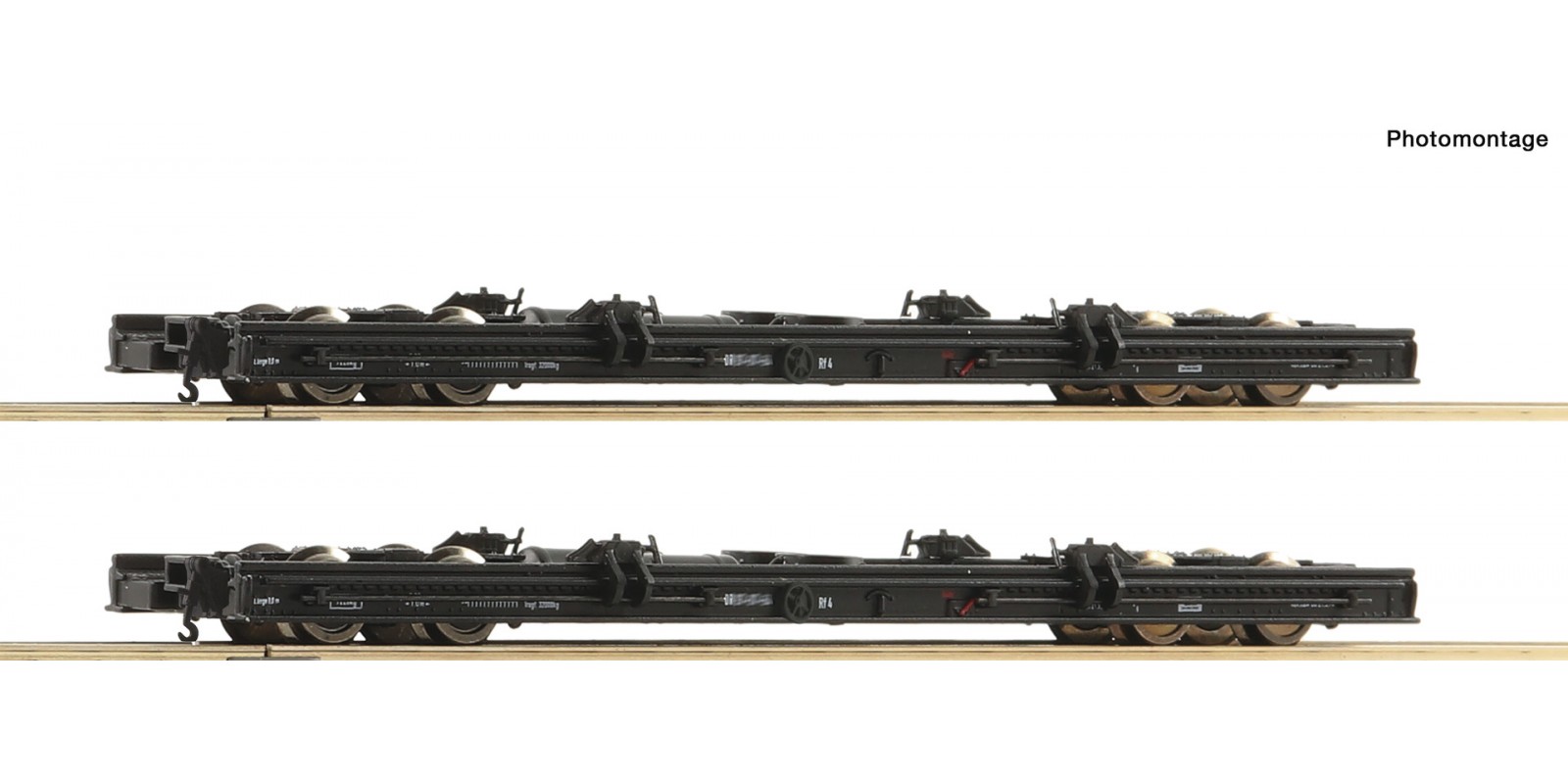 RO34067 - 2 piece set H0e roll wagons, DR