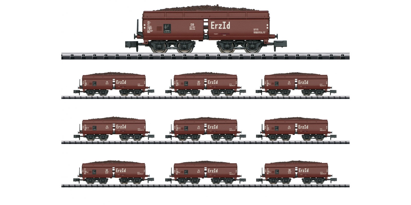 T15449 Display with 10 Type Erz Id Hopper Cars