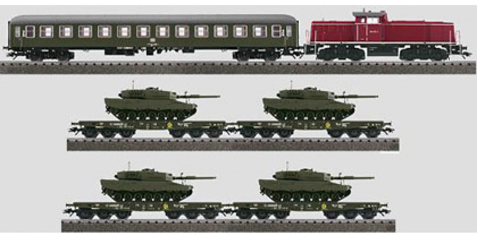 26290 German Federal Army military train pulled by a diesel loc BR290, Era IV