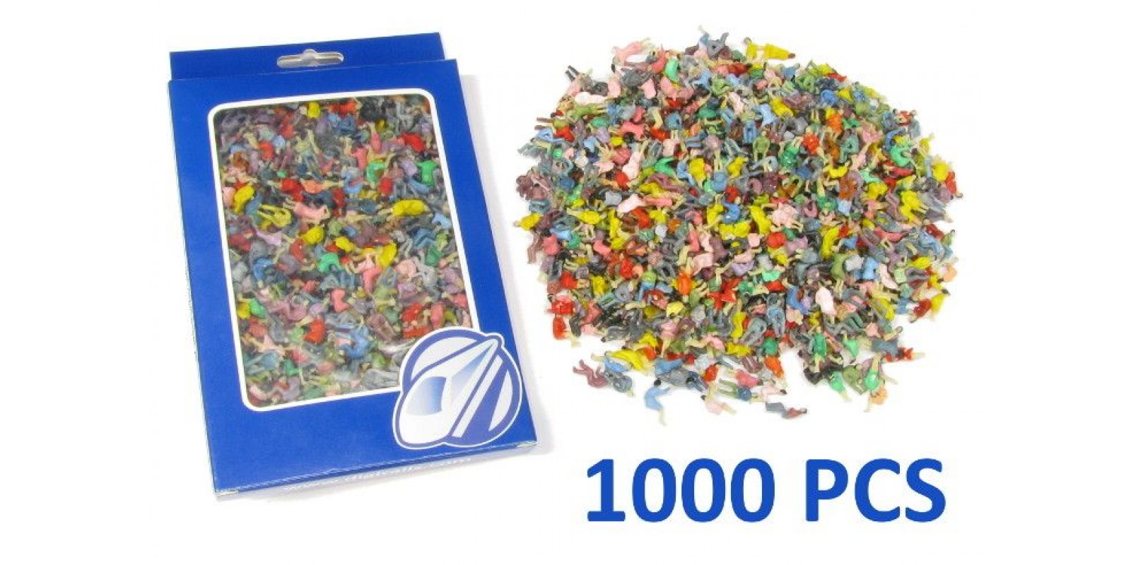 DG60125_H0 Set of 1000 painted figures SITTING in scale H0 (1:87)