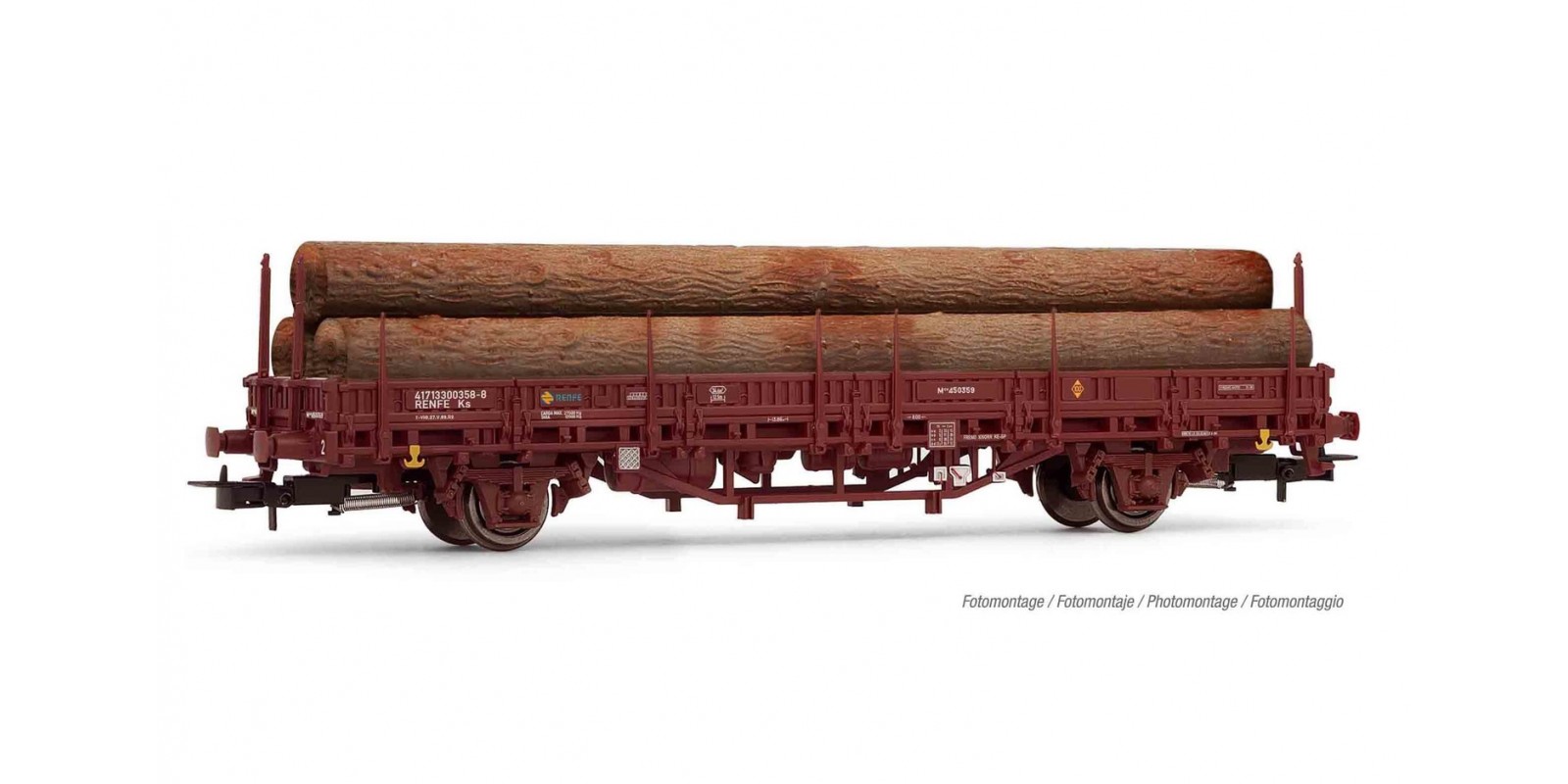 ET1658 Transfesa/RENFE, 2-axle wagon loaded with logs, period IV/V