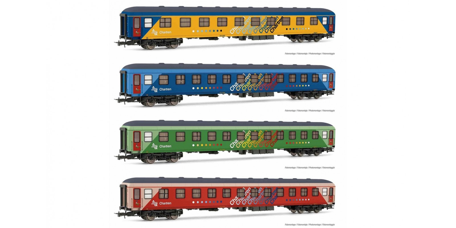 ET18043 RENFE, "Chartren" original train, 4-unit pack, Z12t-15200 coachs, period IV