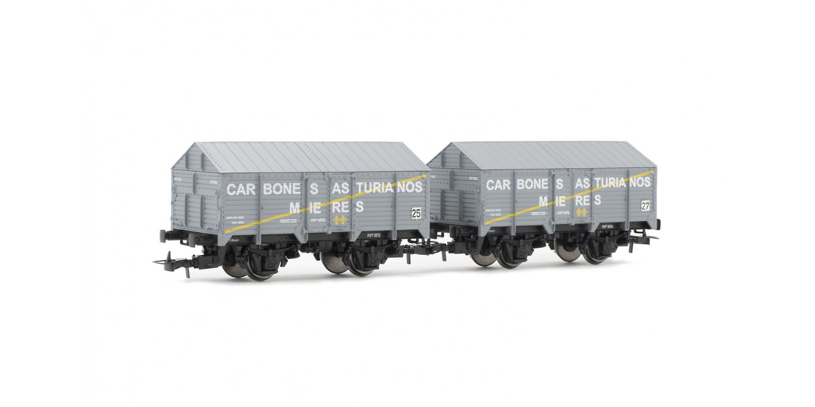 ET19034 R.N., covered wagon PX with high sides, grey livery, "Carbones de Mieres", ep. III