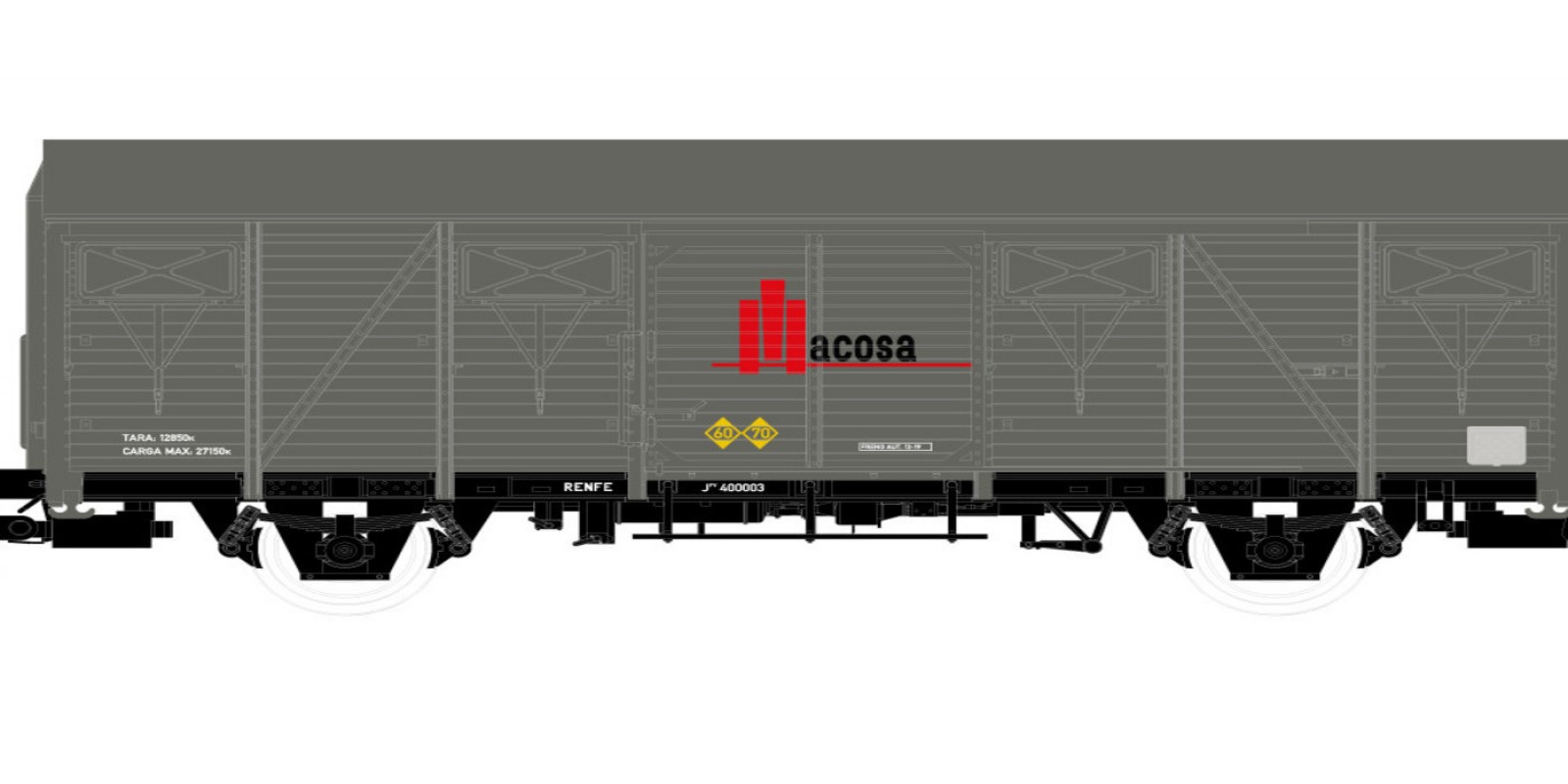 ET19046 2-axle wagon ORE, with wooden walls, "Macosa" livery, period III