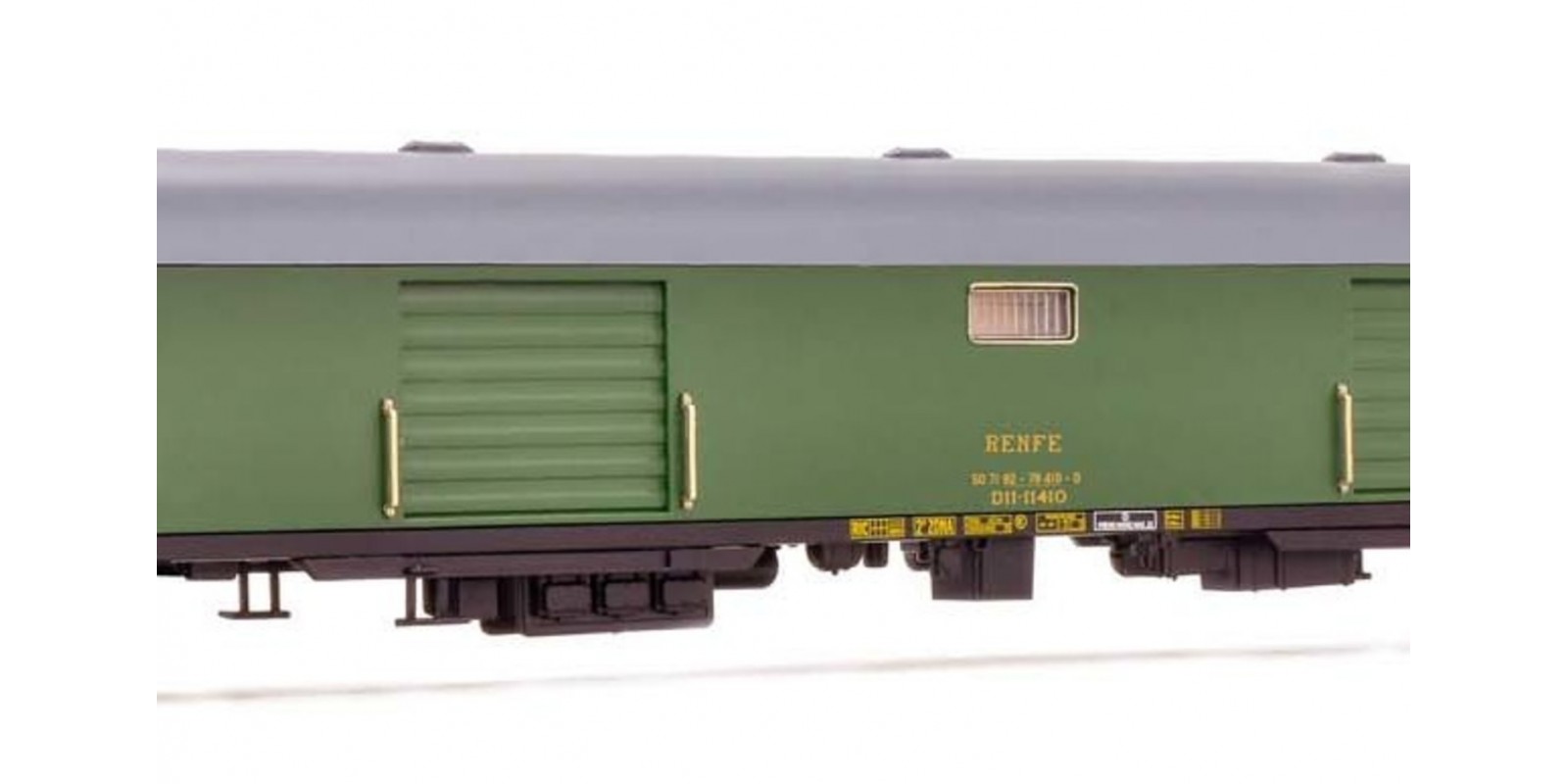 ET4002 RENFE, luggage van D11-11400, green, period IV