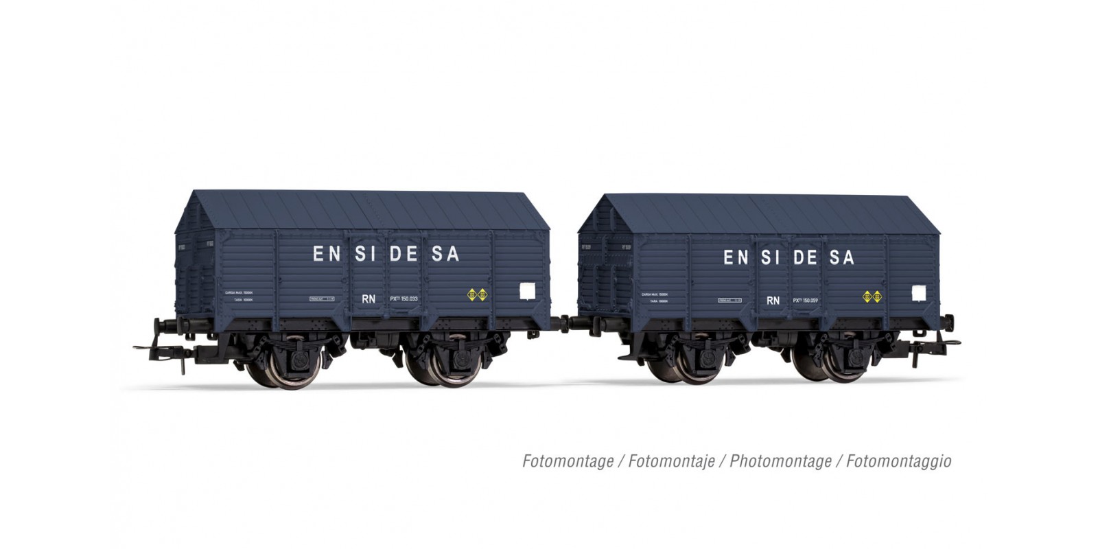 ET6009 R.N., 2-unit pack 2-axle covered wagons type PX "ENSIDESA", period III