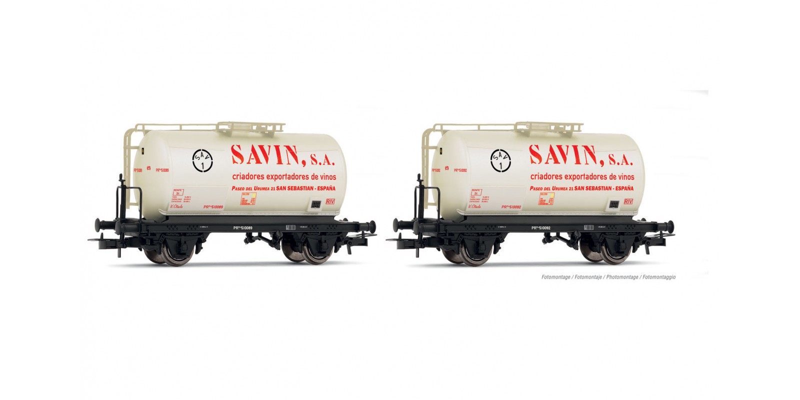 ET6030 RENFE, 2-unit pack 2-axle tank wagon "SAVIN S.A.", period IV