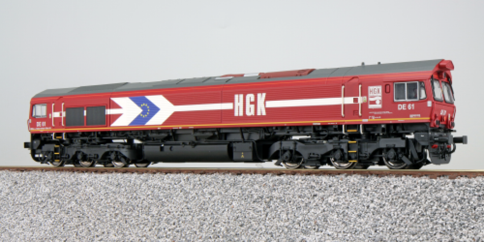 ES31271  Diesel loco, HGK DE 61, red, Ep V, Sound+Smoke, DC/AC