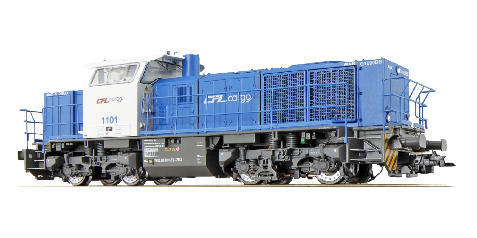 ES31308 Diesel locomotive, H0, G1000, 1101 CFL Cargo, blue, Ep VI, prototypical condition around 2012, sound, shunting coupler, DC/AC