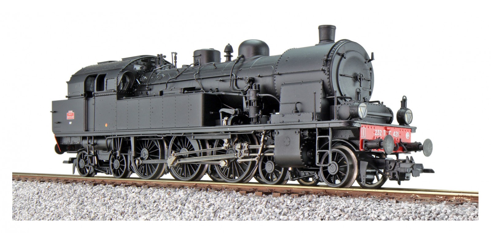ES31186 Gauge H0 Steam locomotive T18, 232 TC 421 of the SNCF, era III with sound and smoke