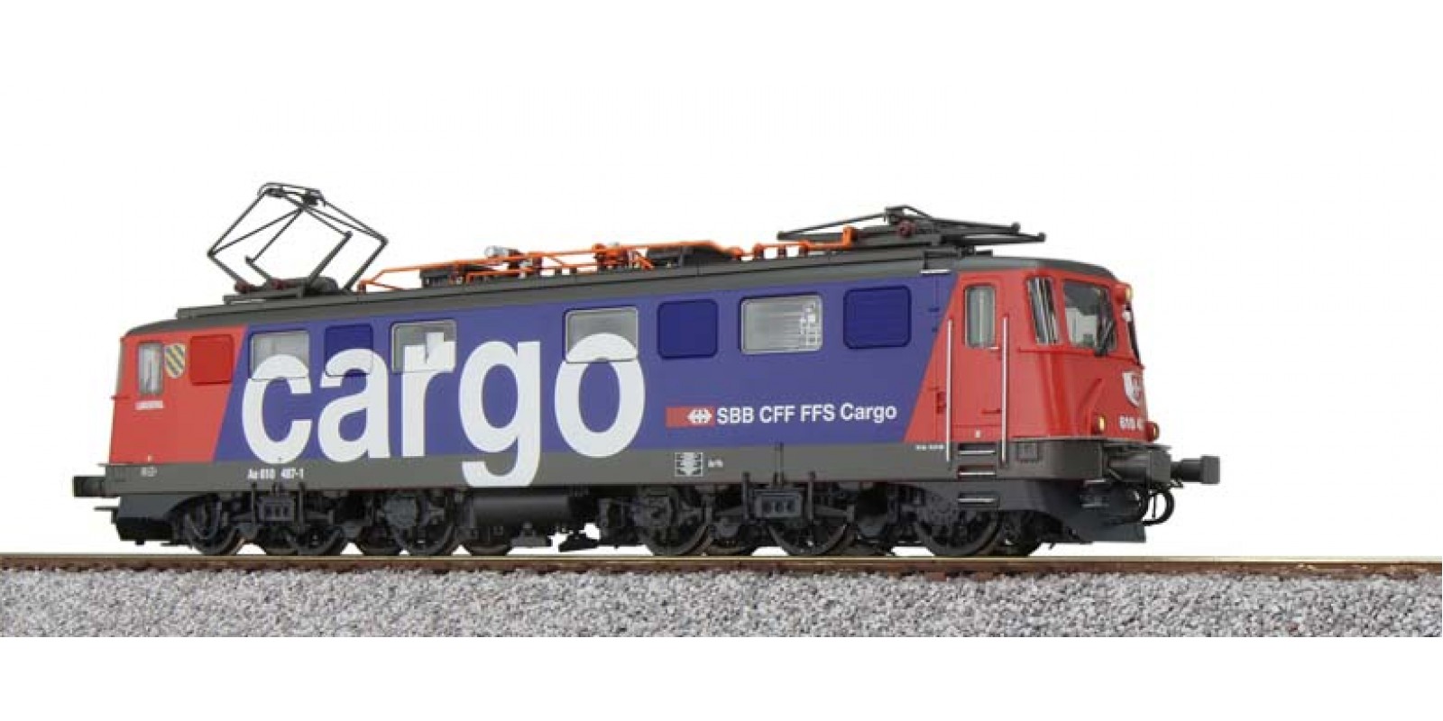 ES31532 Electric locomotive, H0, AE6/6, 610 487-1 Langenthal SBB, red/blue, epoch V, prototype condition around 2002, LokSound + pantograph, DC/AC