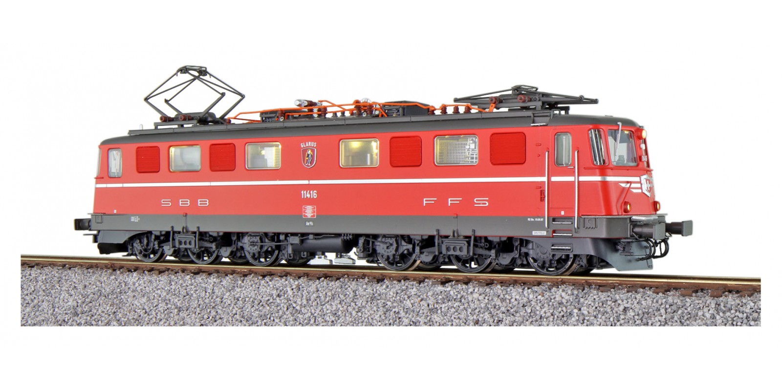 ES31533 Gauge H0 Electric locomotive Ae 6/6 11416 Glarus SBB, era V with sound