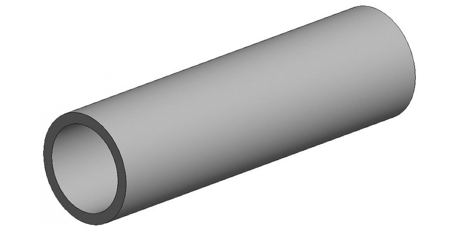 FA500223  White polystyrene round tube, diameter 2.40 mm - 3/32