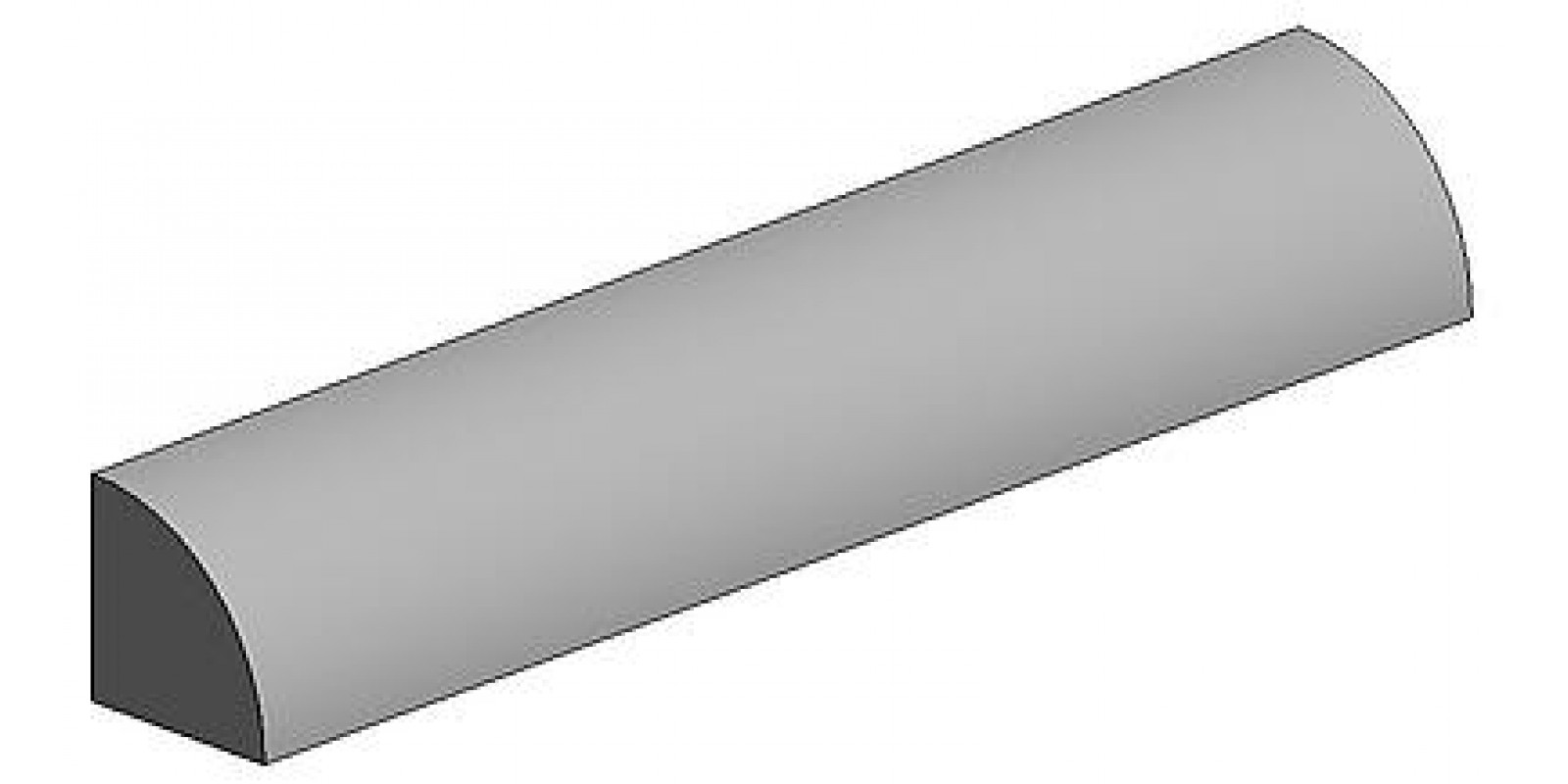 FA500246 Polystyrene quarter round tube, diameter 0.75 mm,