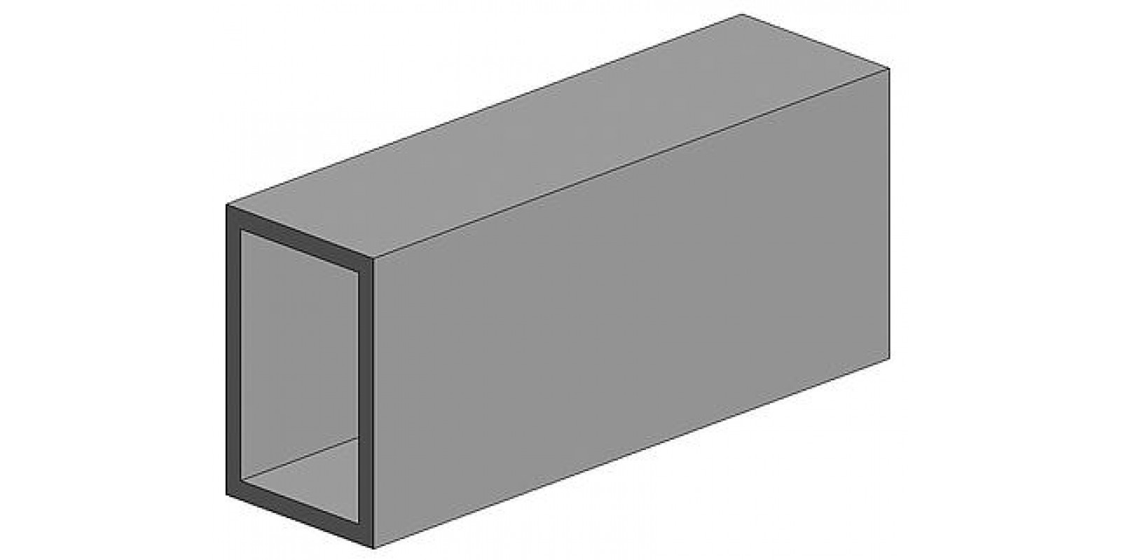 FA500257  White polystyrene rectangular tube, 0.01