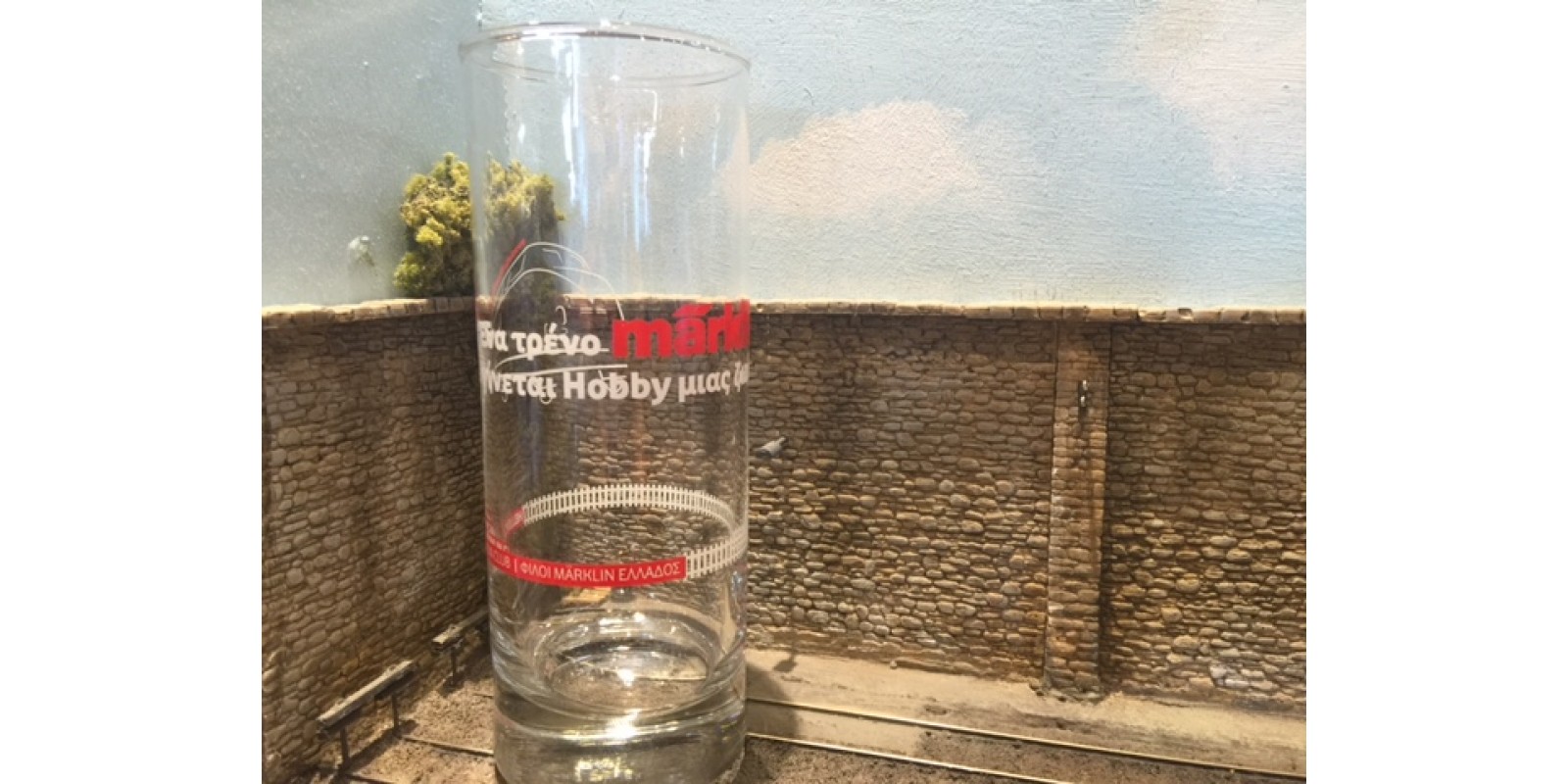 HMC002 Υάλινο ποτήρι για νερό/ μπύρα με το λογότυπο των ΦΙΛΩΝ MÄRKLIN ΕΛΛΑΔΟΣ