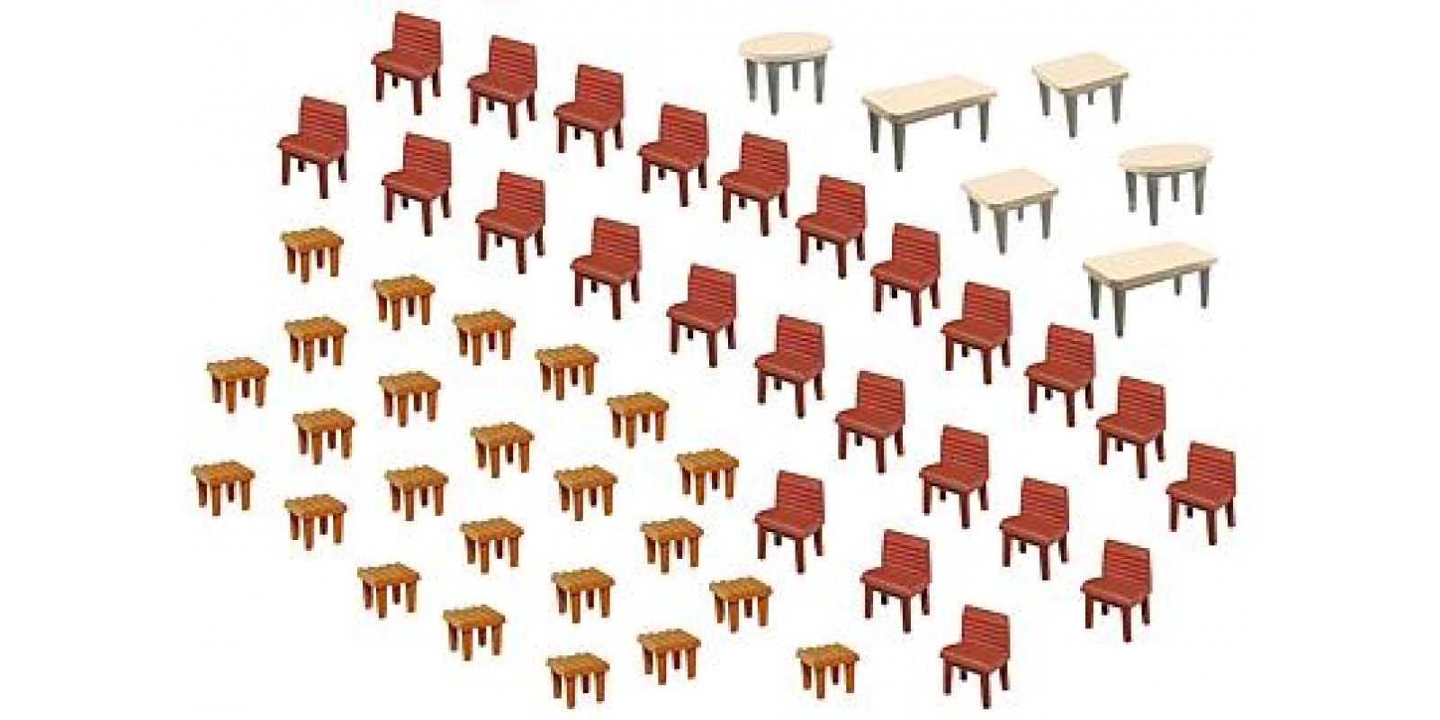 Fa180438 	 7 Tables and 48 Chairs