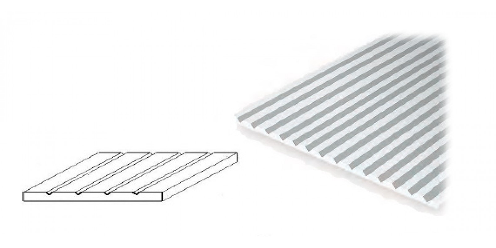 FA504250 Gauge Neutral structured plate with V-groove, white, 300 x 150 x 1 mm, grid: 6.4 mm