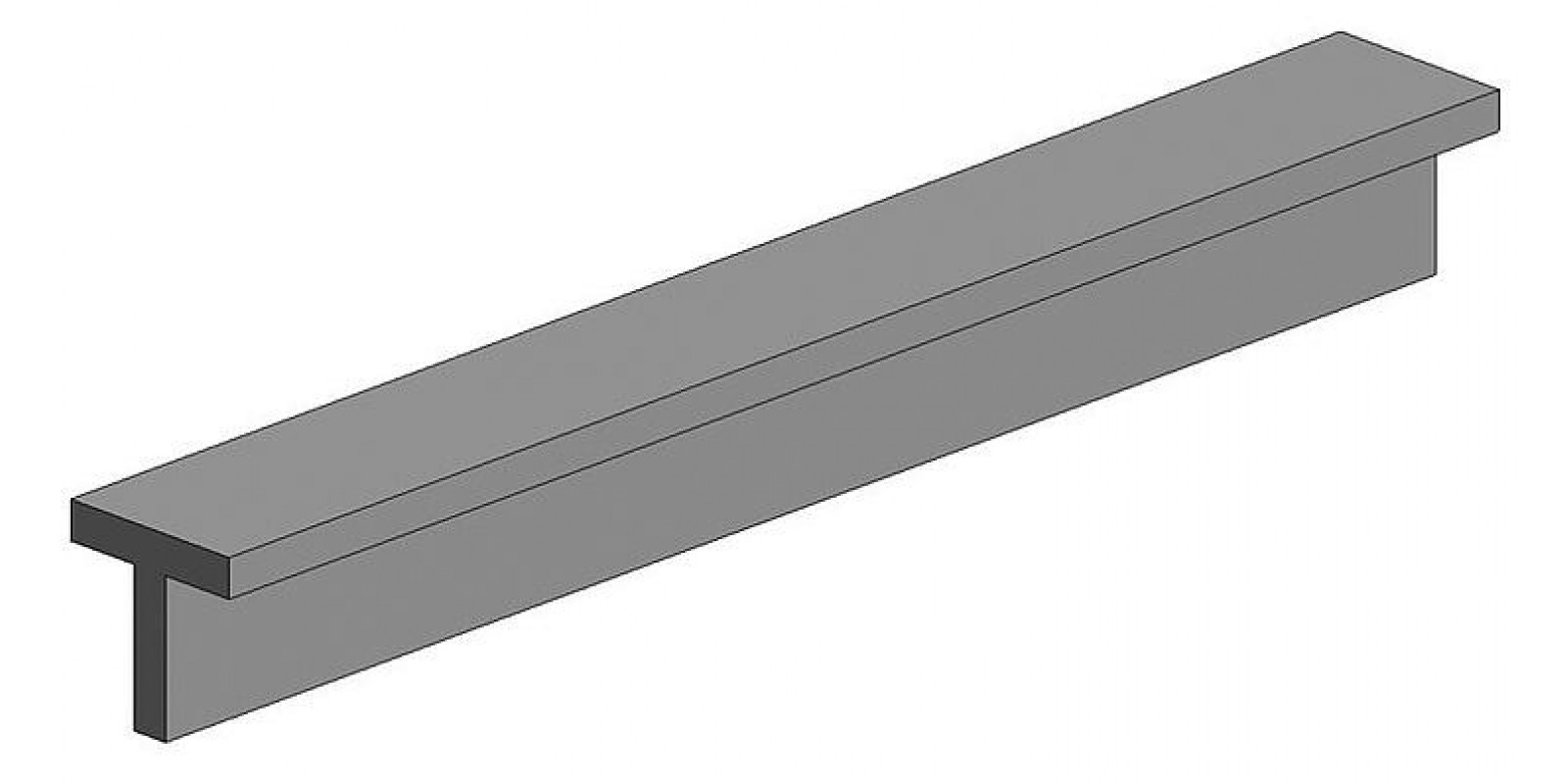 FA500767 T-Profile, 35 mm, 5,0 height, 5,0 width, 1,6 thick