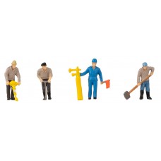 FA180238 Railway construction workers & signal horn Figurine set with mini sound effect