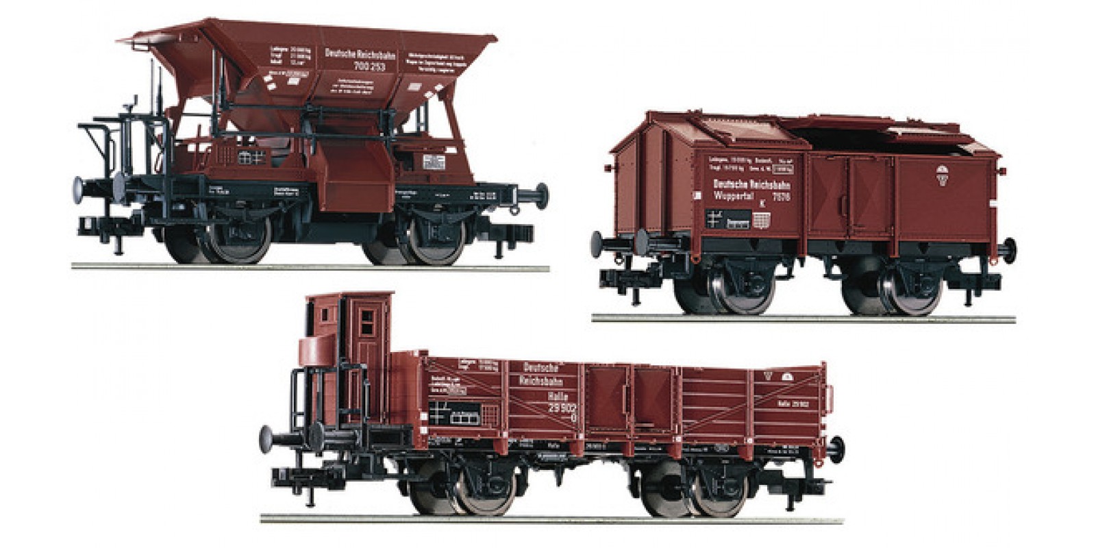 FL550504 - 3 piece set: goods wagons that matches the E 69 05 (item number 430002), DRB