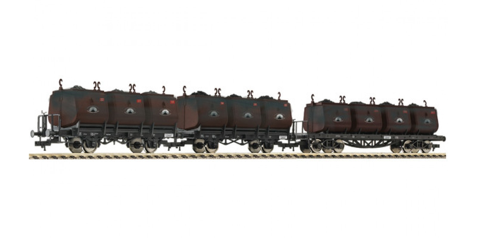 FL526505 - 3 pc. set dipping bucket wagons for the transportation of coal, Niederschlesisches Steinkohlen-Syndikat