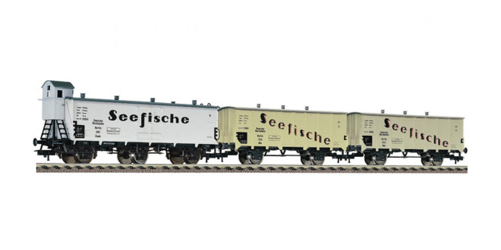 FL538101 - 3 piece set goods wagons "Seefische", DRG
