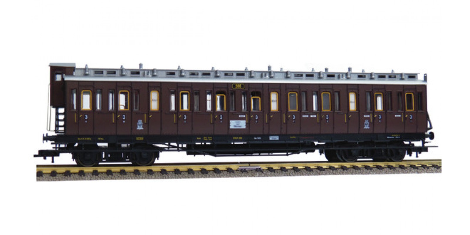 FL568604 - 3rd class compartment coach with tail end indicators type CC, K.P.E.V.