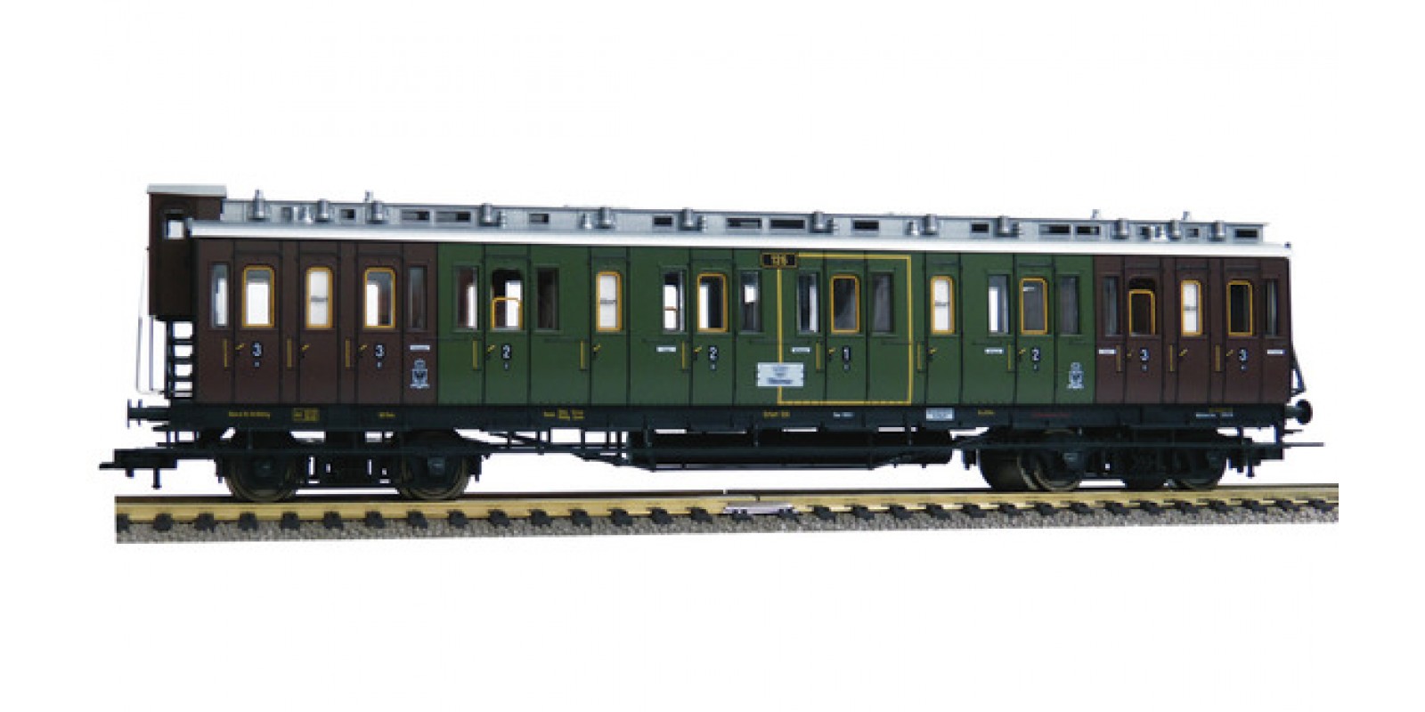 FL568901 - 4-axle 1st/2nd/3rd class compartment car with brakeman's cab type ABCC, K.P.E.V.