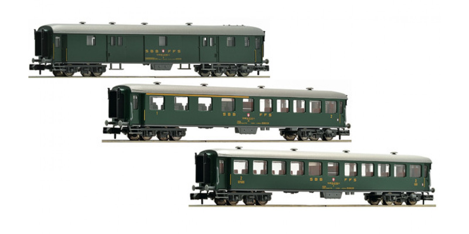 FL881813 - 3 piece set express train coaches, SBB