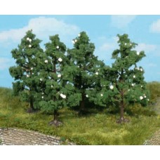 He1170 / 4 Obstbäume grün-weiß 8 cm