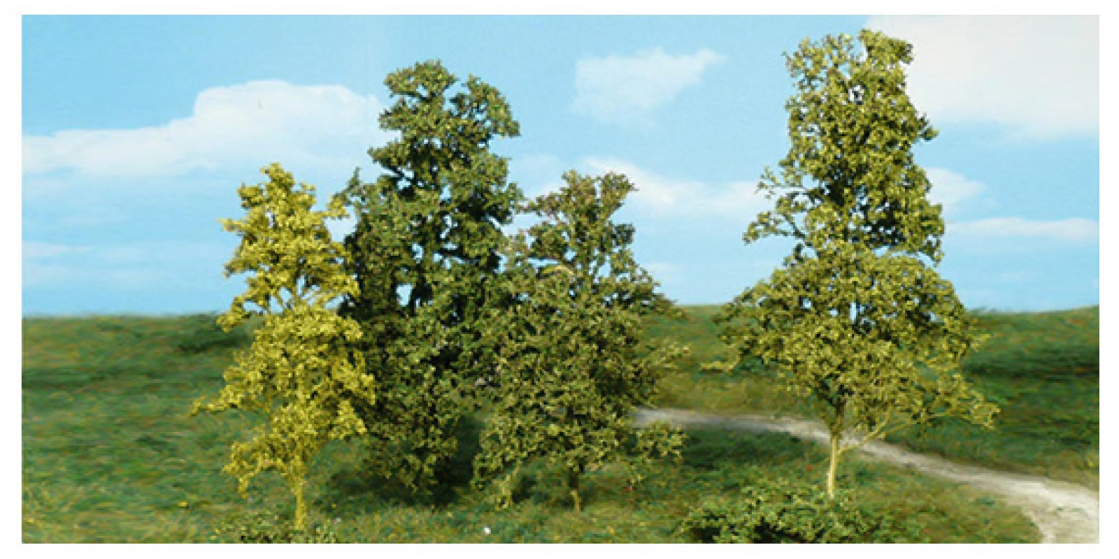 HE1670 Natural fibre trees and bushes, light green, 15 pcs 