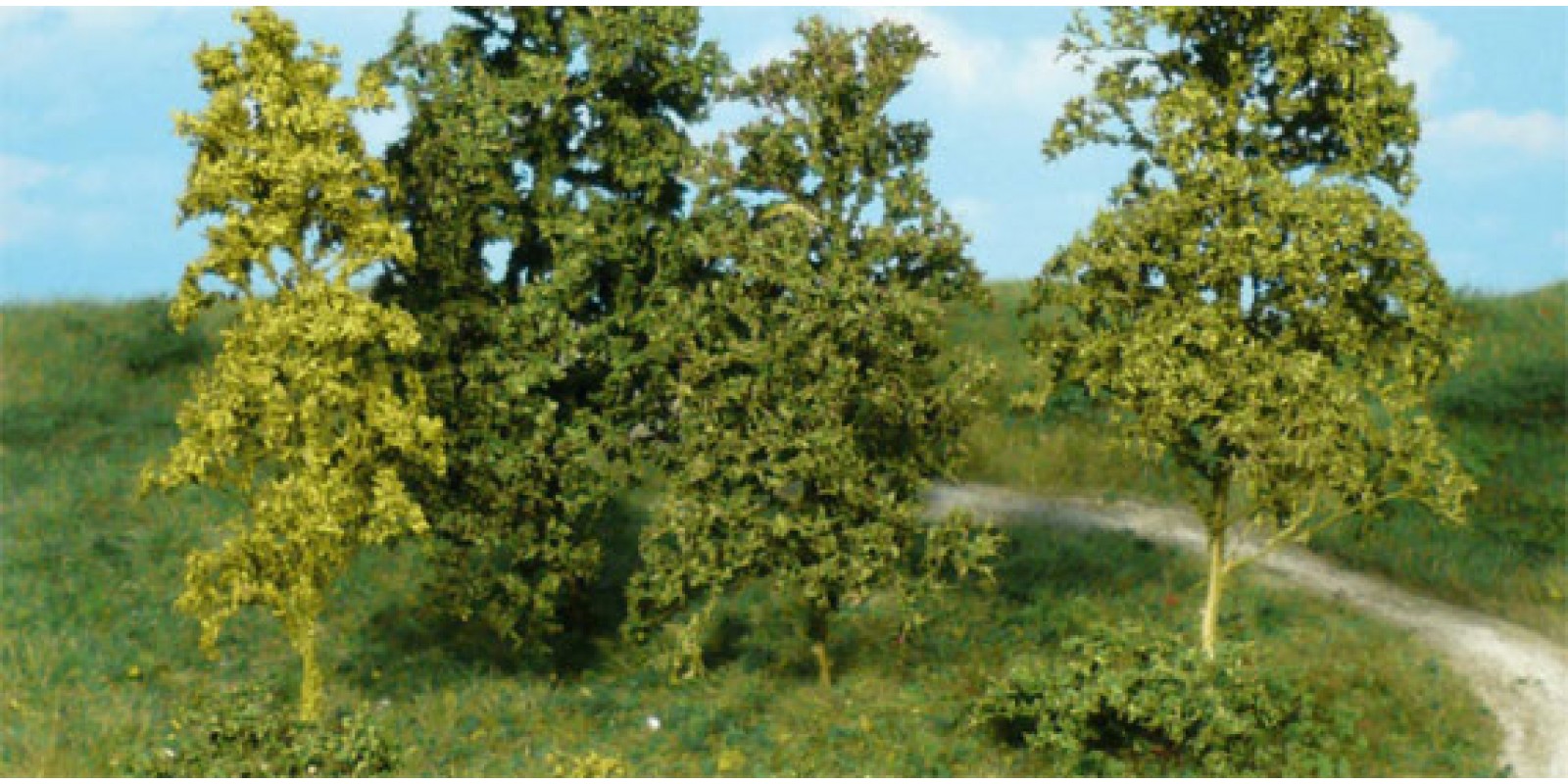 HE1672 Natural fibre trees and bushes, darkgreen, 15 pcs