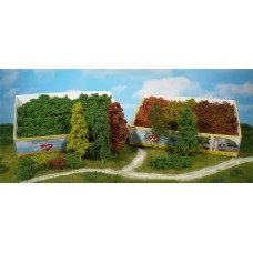 HE1631 Leaf trees and bushes, assorted, 15 pcs. light green