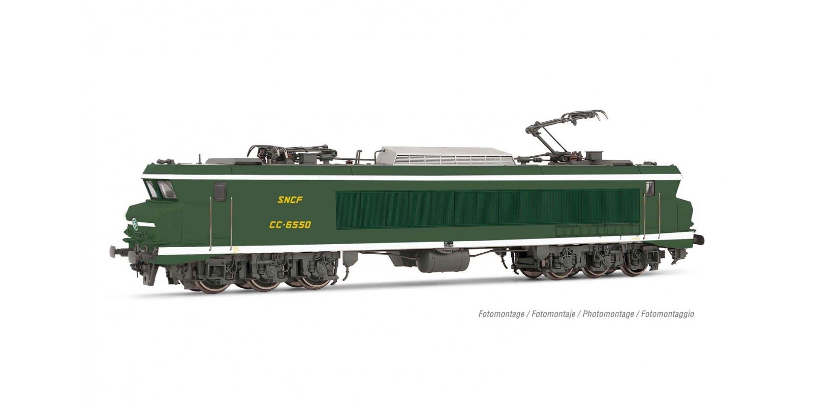 JO2371 SNCF, electric locomotive CC 6550 in green/yellow livery, period IV