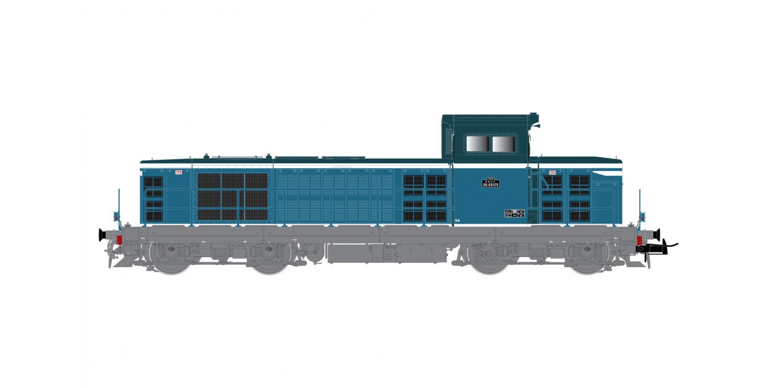 JO2391S SNCF, BB 66000 diesel locomotive, 2nd subseries, blue and white livery, period III-IV, with DCC sound decoder