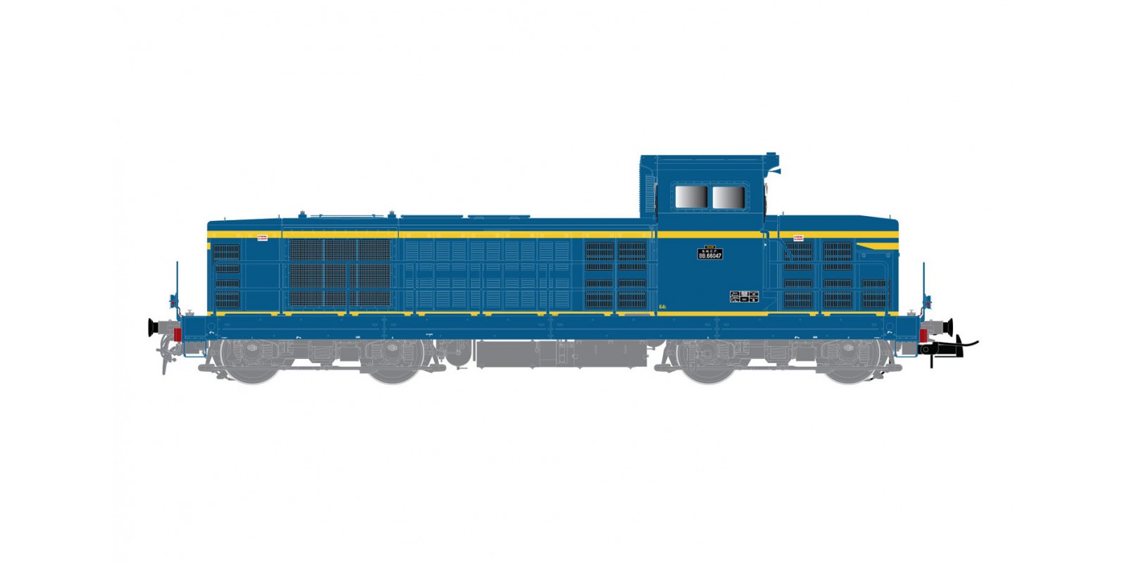 JO2392 SNCF, BB 66000 diesel locomotive, 2nd subseries, blue and yellow livery, period III