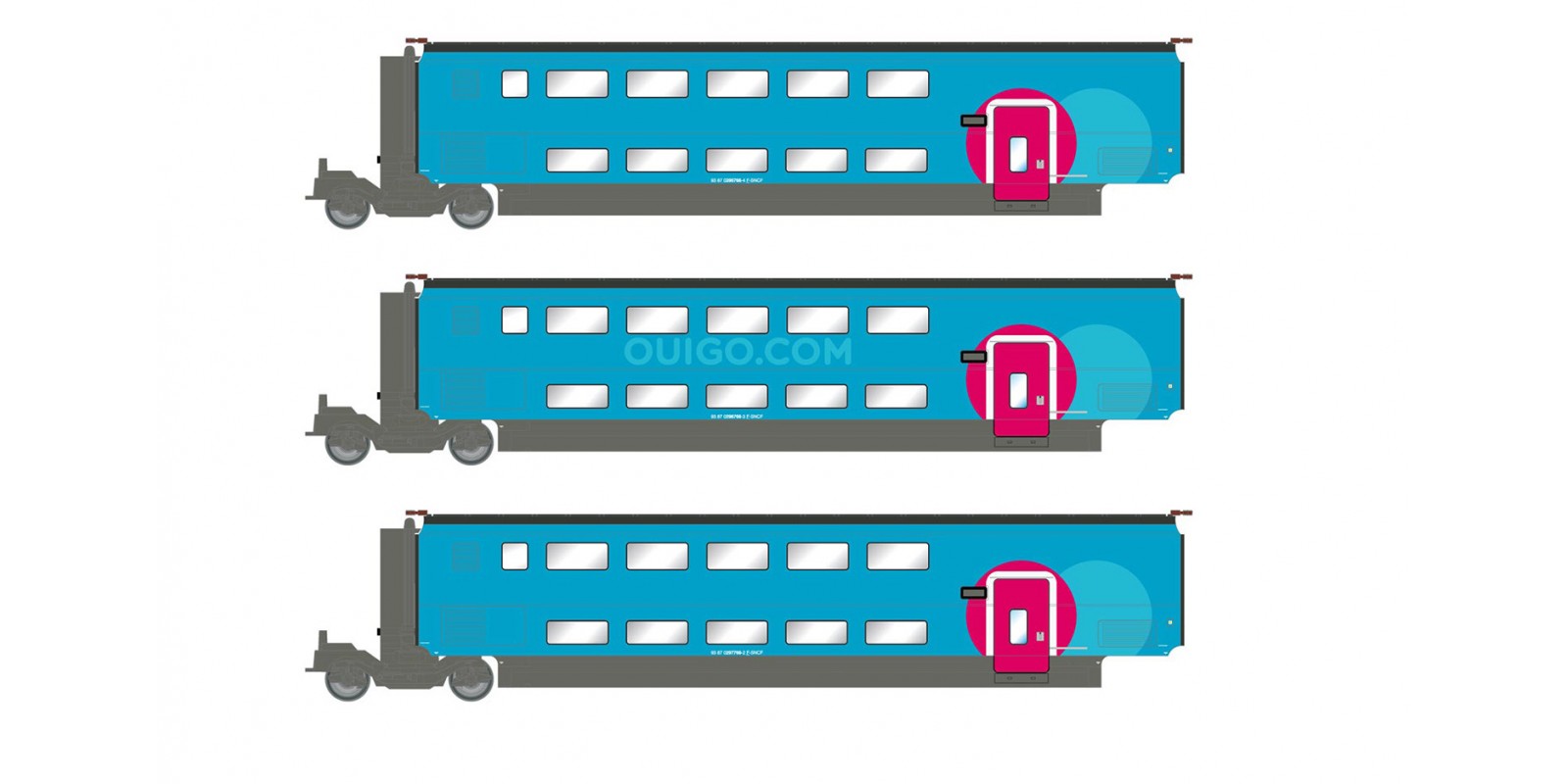 JO3010 SNCF, TGV Duplex OuiGo, 3-unit pack (3 x ex 2nd class)