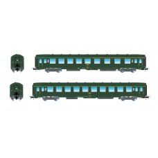 JO4133 SNCF, 2-unit set DEV AO, A4c4/B5c5 + B10c10, green livery, Y24 bogies, yellow “Encadré” logo and “Corail” class indicators, period IV