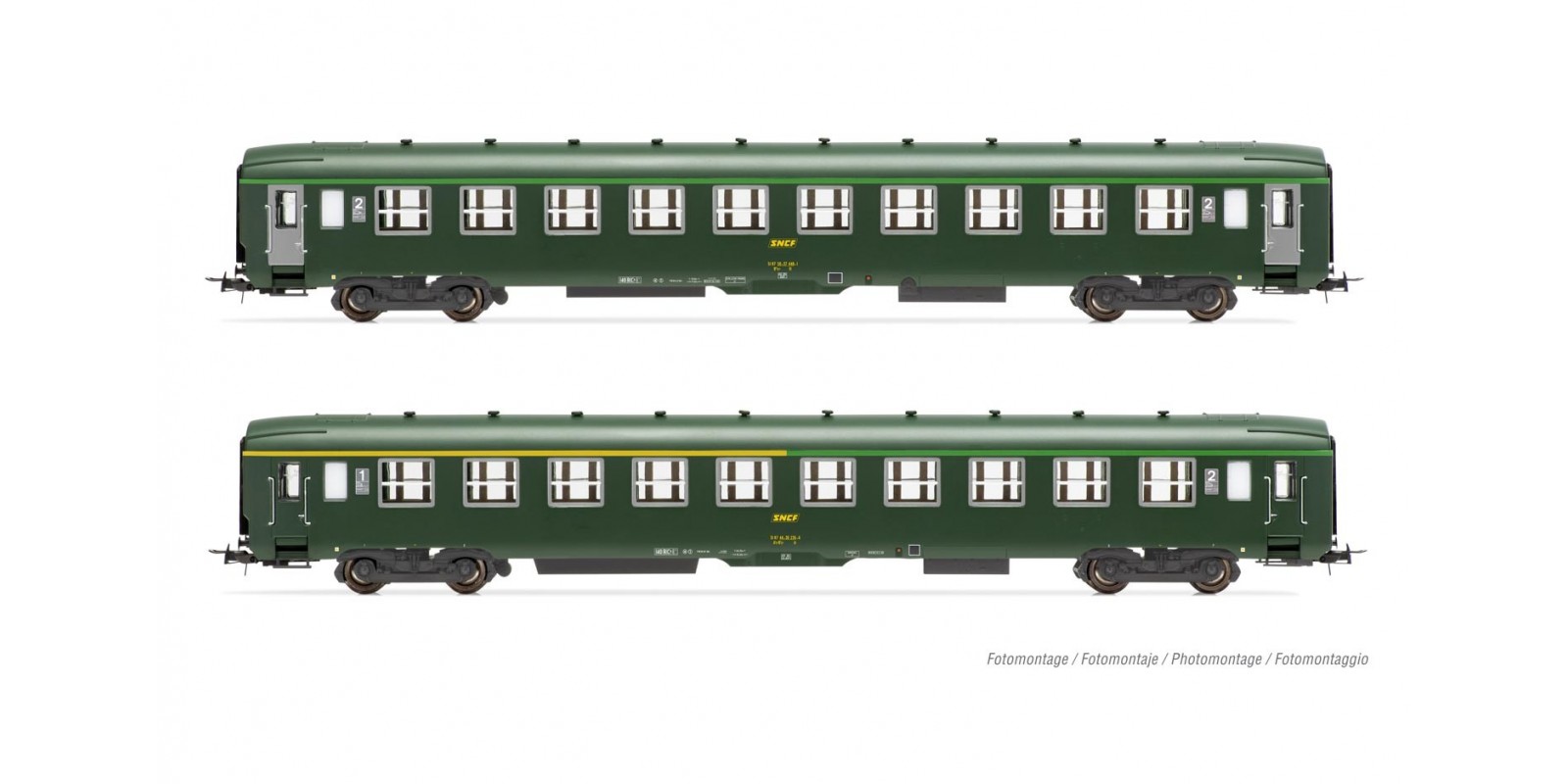 JO4147 SNCF, 2-unit pack DEV AO, A4c4B5c5 + B10c10 (with grey doors), green livery, period IV