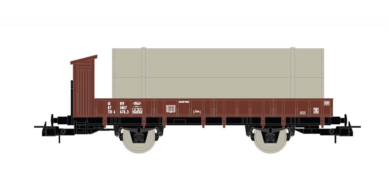 JO5704 Flat car with pipes load