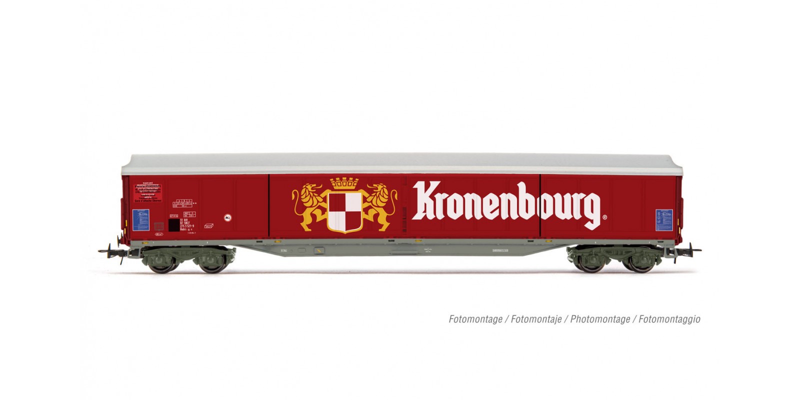 JO6225 SNCF, 4-axle sliding wall wagon, type Habils "KRONENBOURG", red, period IV-V