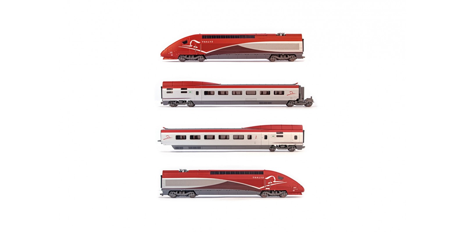 JO2358 Thalys PBKA, 4-unit pack including motorized head, dummy head and two end coaches (1st and 2nd class), period VI