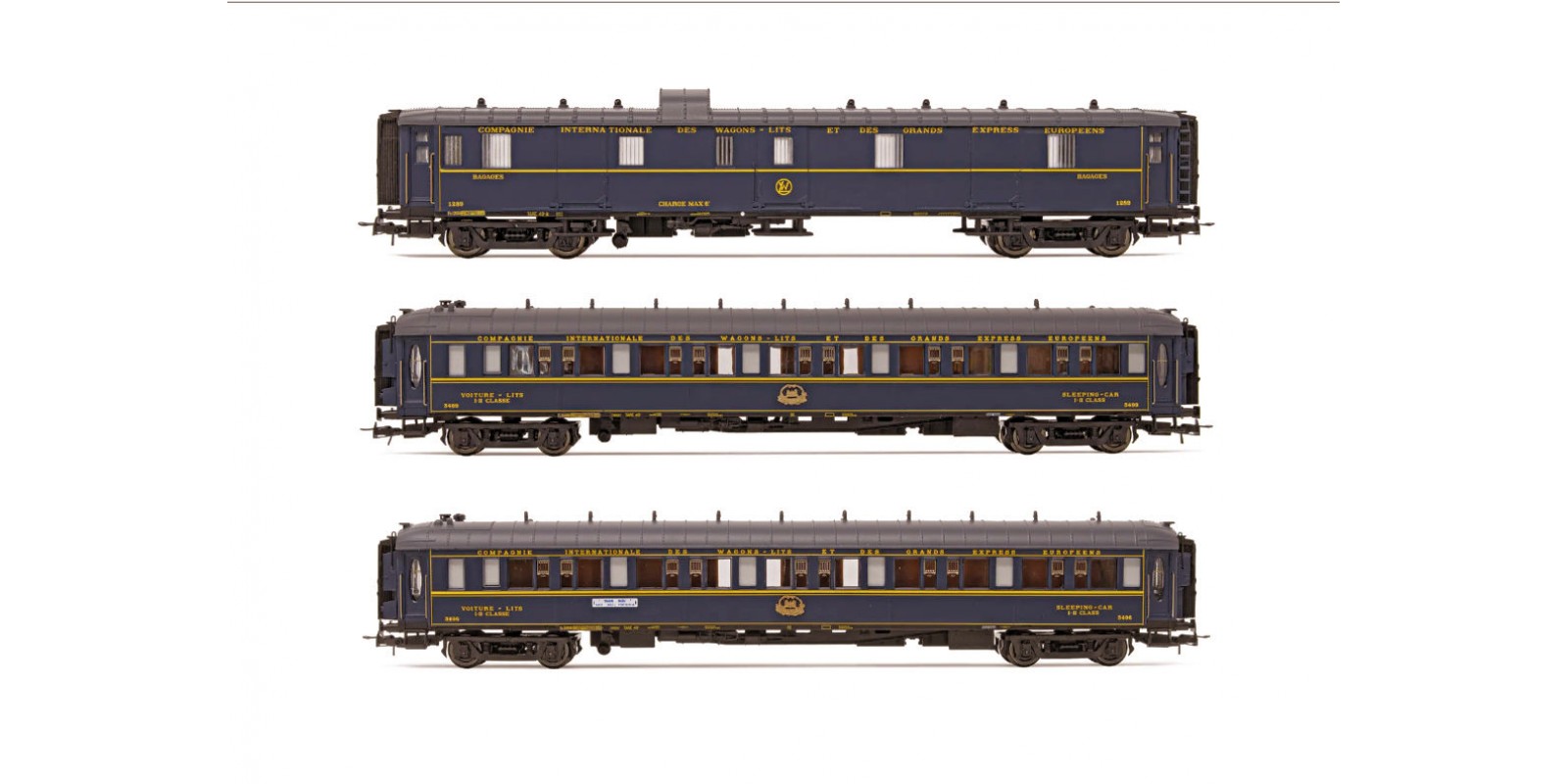 JO4162  CIWL, “Train Bleu” 3-car set, consisting of 1 van and 2 Lx sleeping cars, th. III
