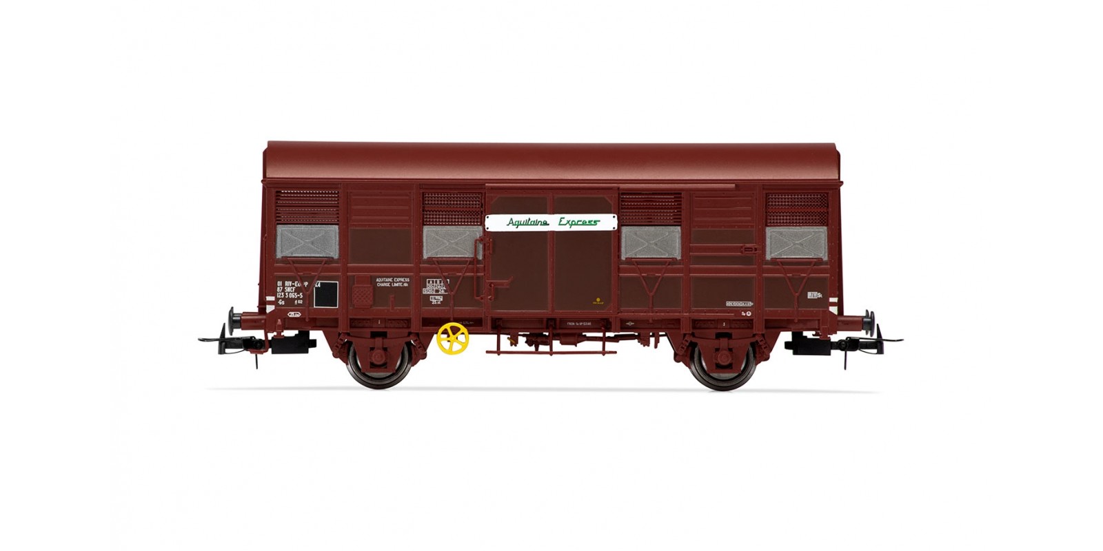 JO6166 SNCF, 2-unit pack 2-axle covered wagons Gs 4, "Aquitaine Express", with open ventilation slides, period IV