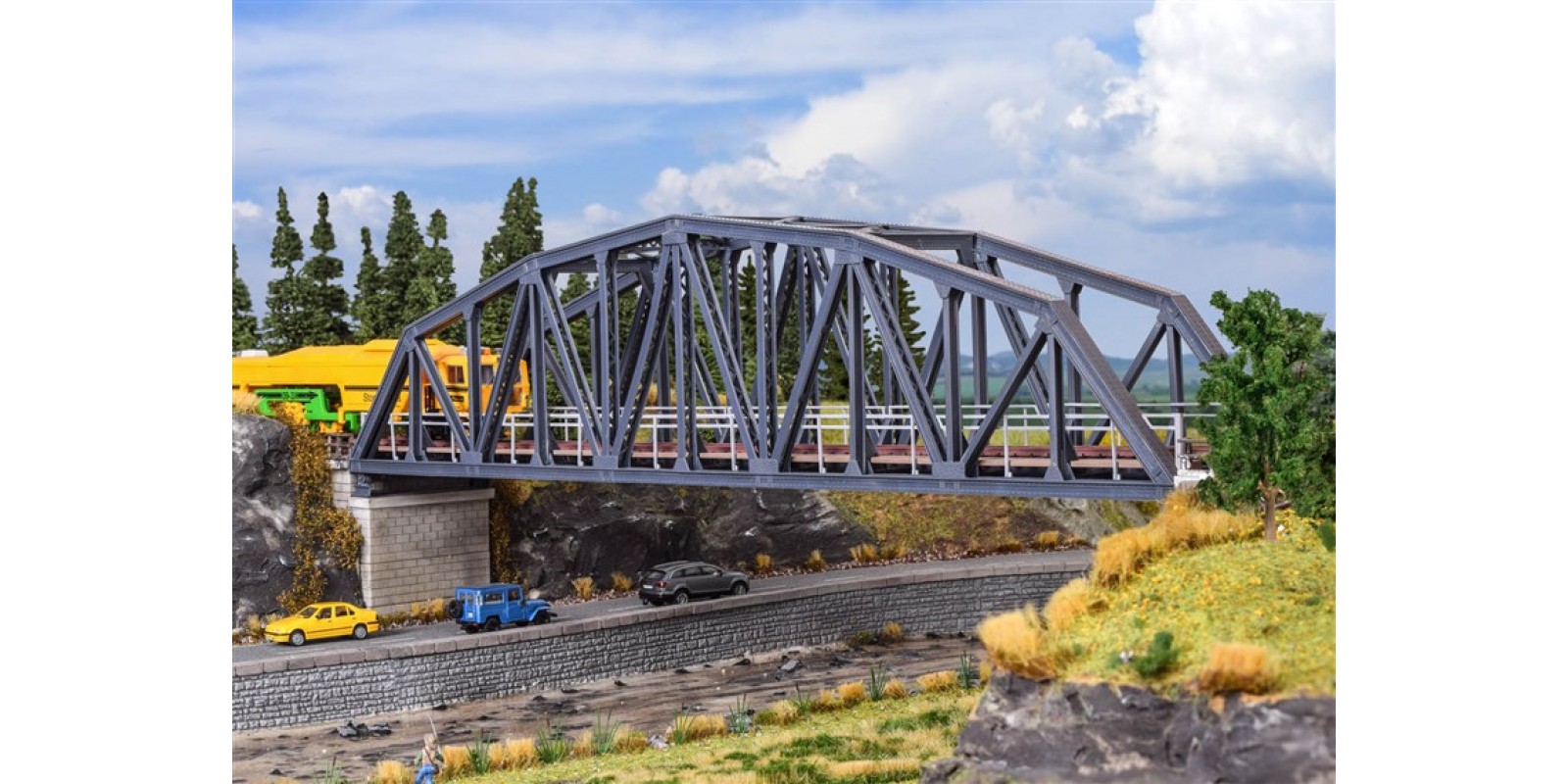 KI39700 H0 Steel arch bridge, single track