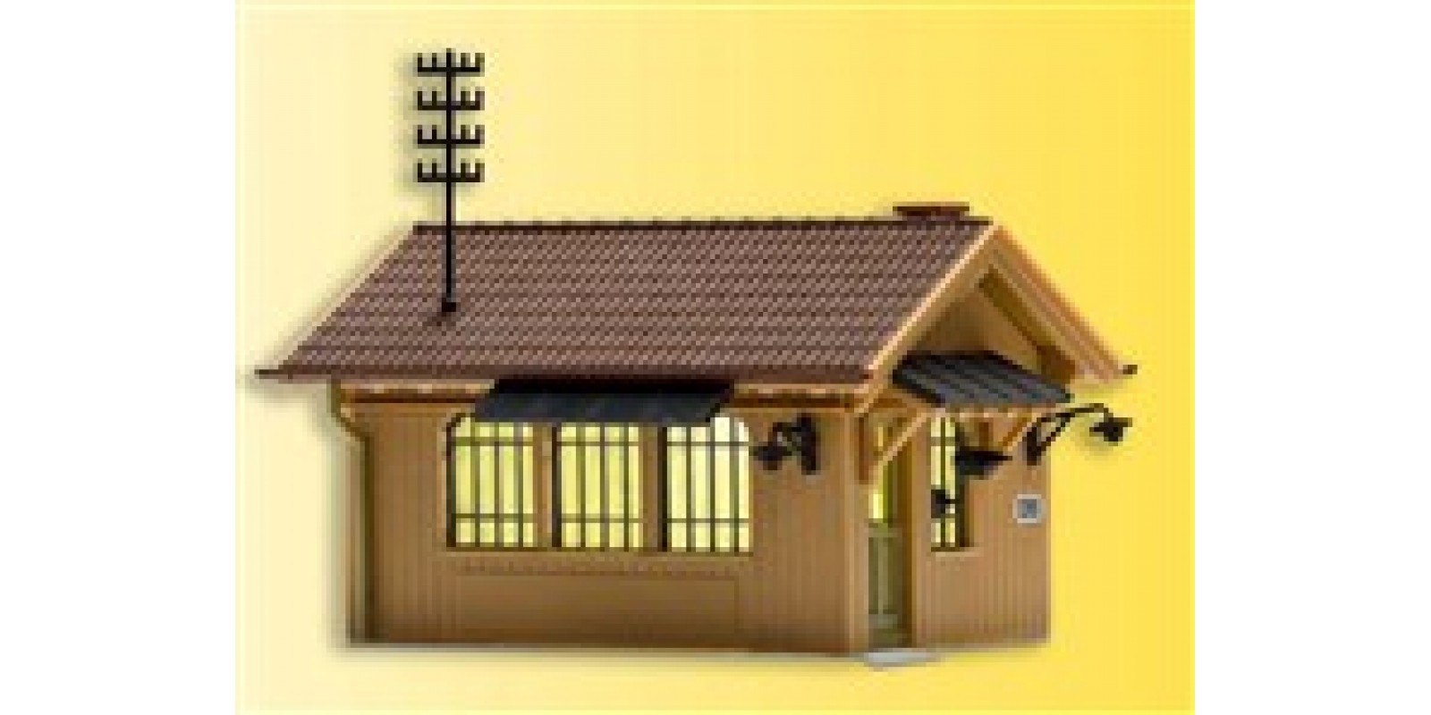Ki49309 H0 House for gatekeeper including house lighting 6017, functional kit